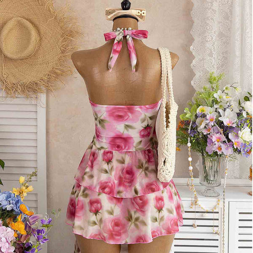 Dame sommerkjole med floral design Skovae