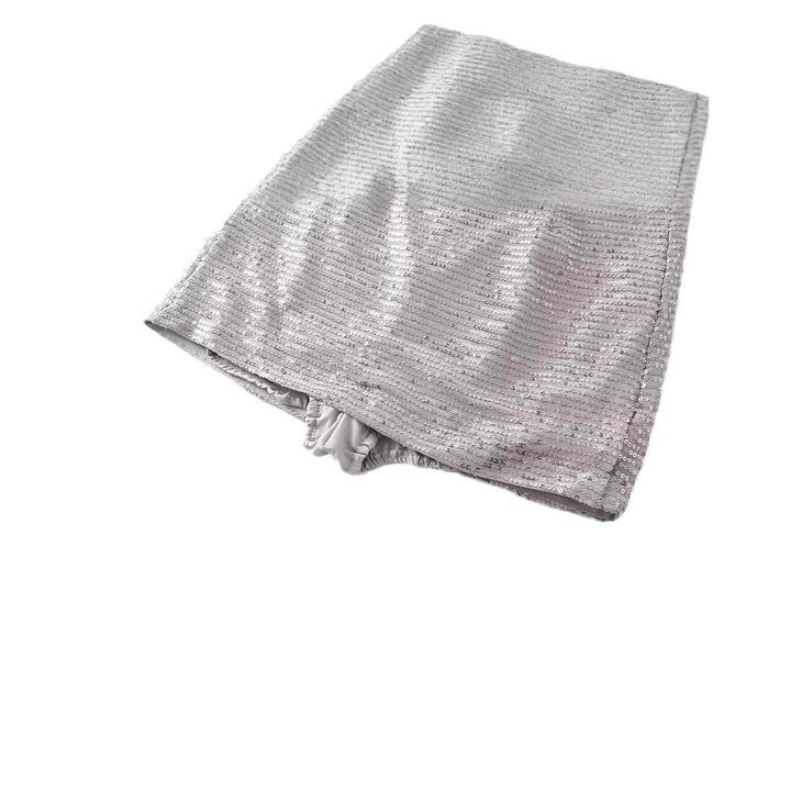 Dame Glitrende Mini Skørt med elastisk linning og elegant glans Stilla