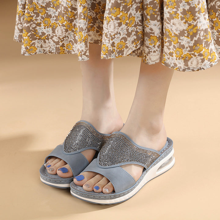 Dame Komfortable Slippers med funklende rem og innovativ dæmpningsteknologi Stilla
