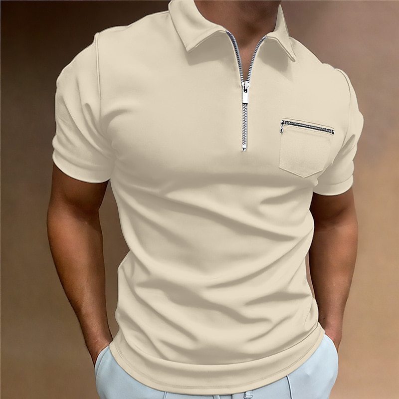 Herre Poloshirt med moderne lynlås og praktisk brystlomme Stilla