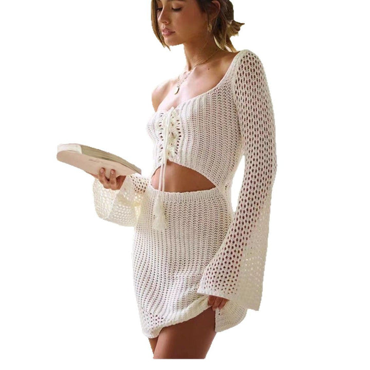 Dame strikkekjole med off-shoulder design Skovae