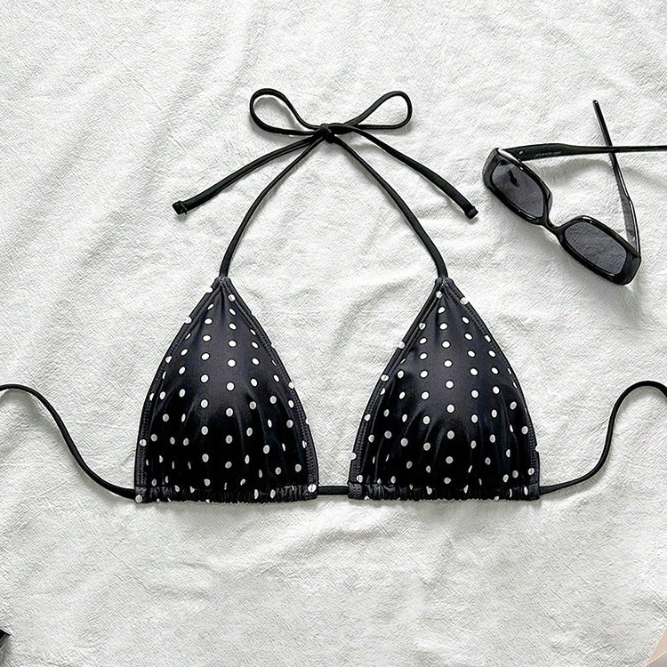 Dame Triangel-Bikini med spændende prik-design Skovae