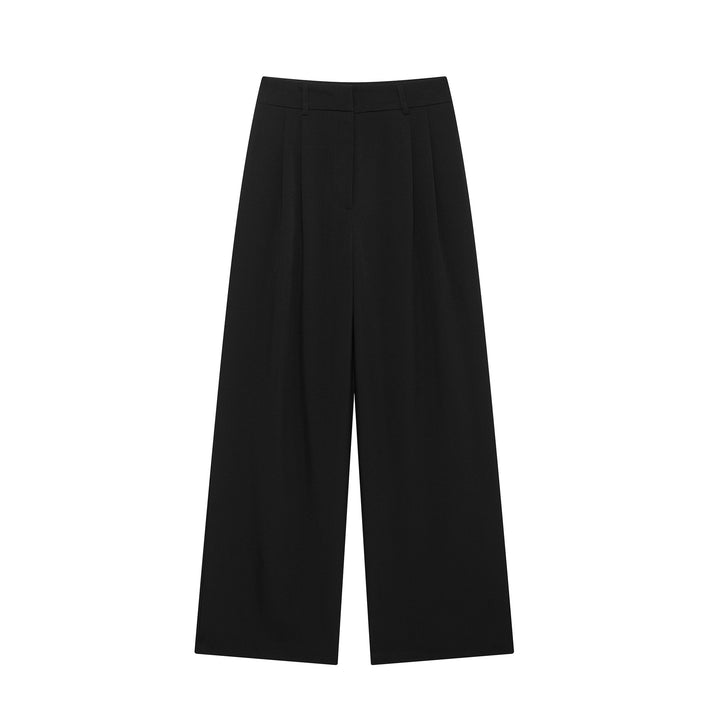 Damer bredt skåret high-waist stofbukser Stilla