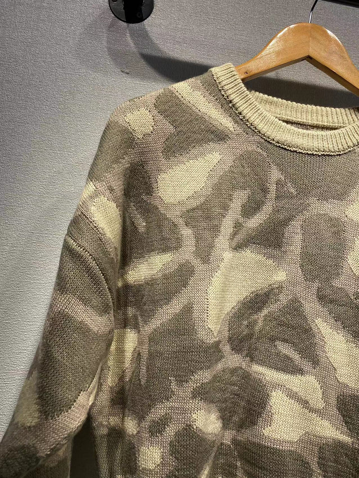 Dame Oversized Strikpullover med asymmetrisk mønster og behagelig kant Stilla