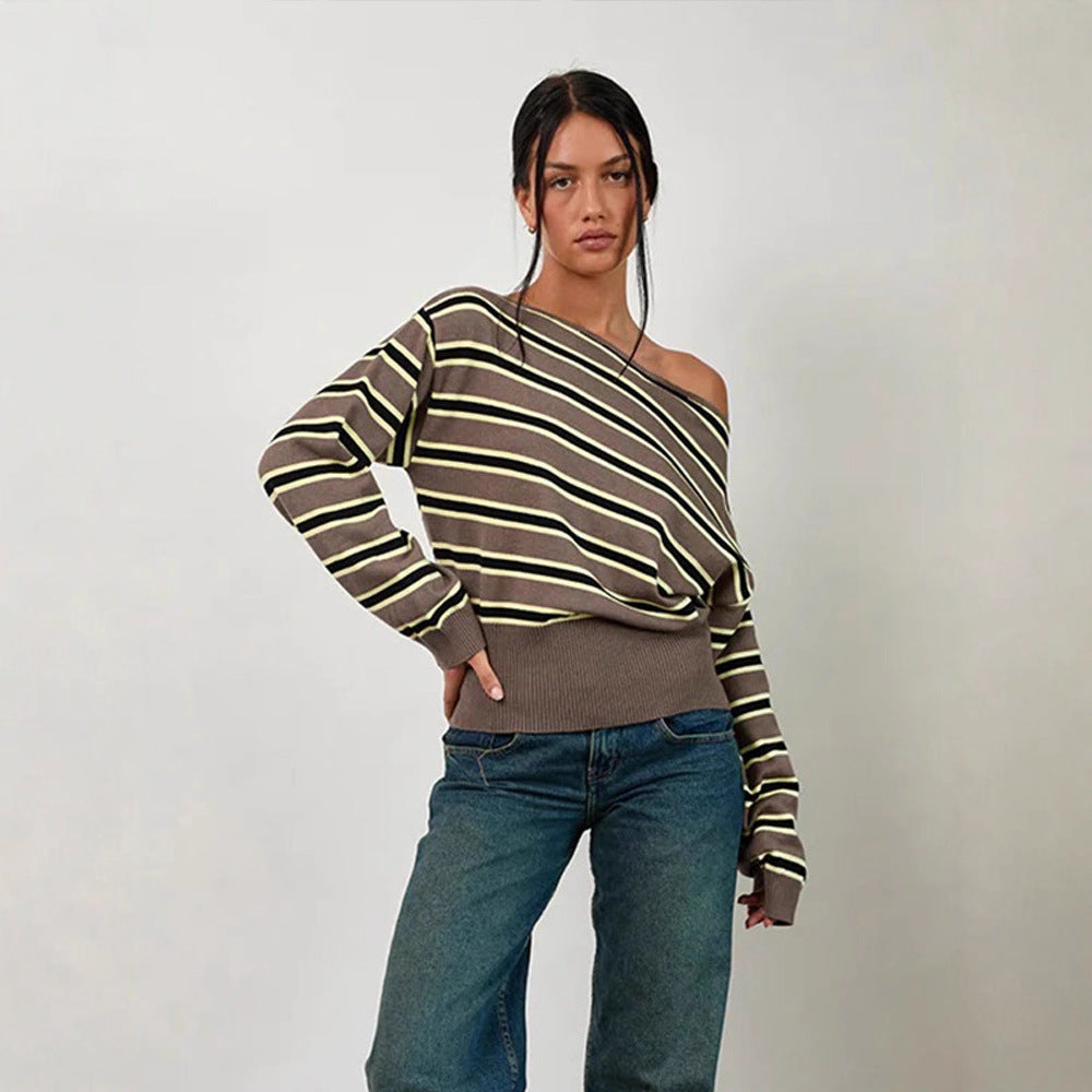 Damer afslappet stripe sweater Stilla