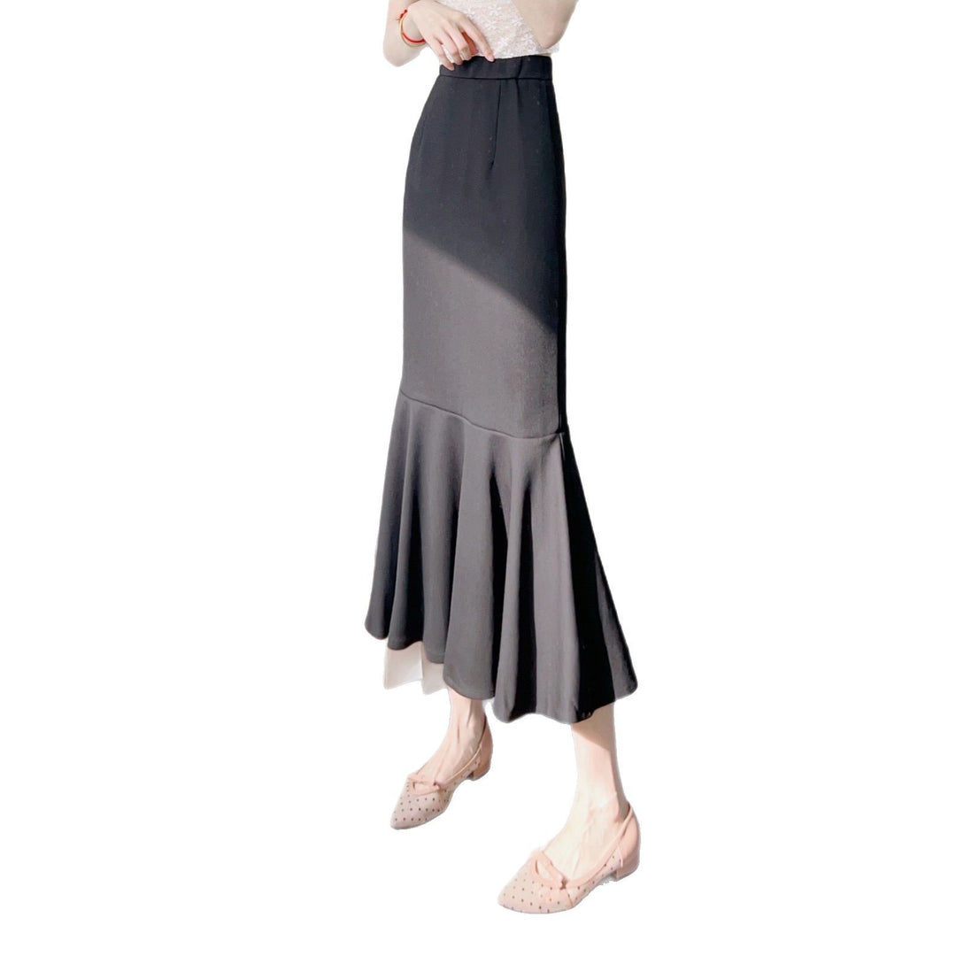 Dame elegant Maxined skirt med ruffles design og sidelæg Stilla