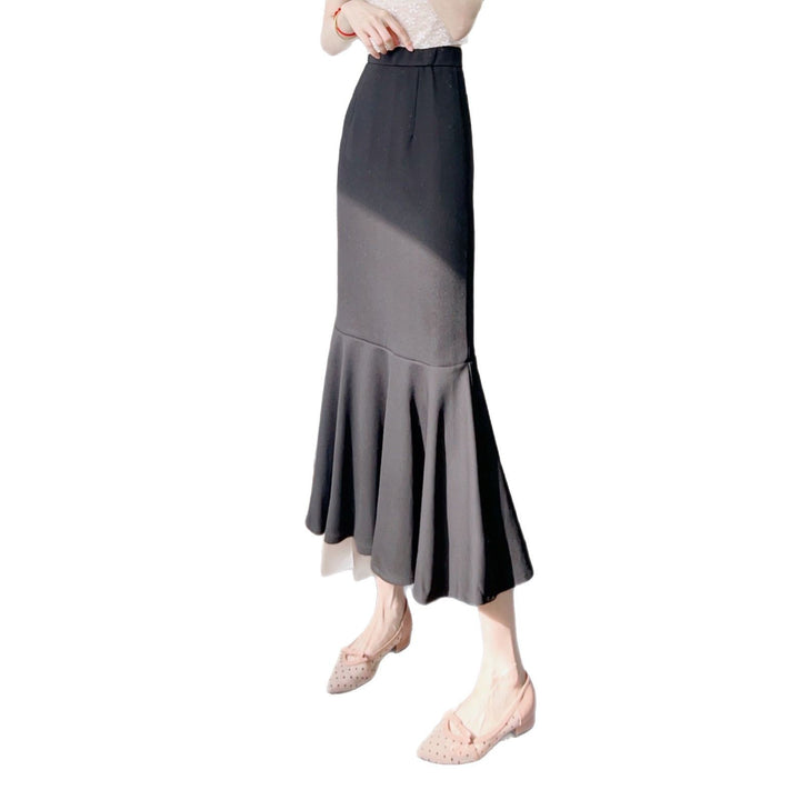Dame elegant Maxined skirt med ruffles design og sidelæg Stilla