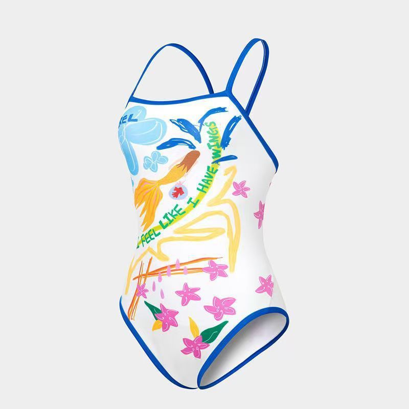 Dame one-piece badedragt med kreativ grafisk design Skovae