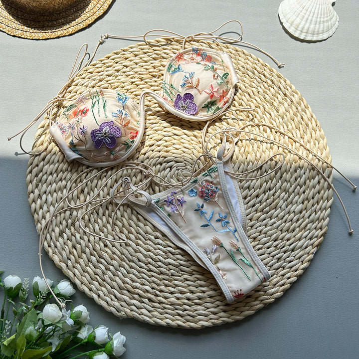 Dame Floral Broderet Bikini Stilla