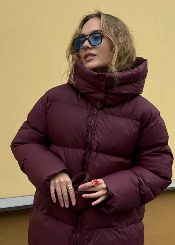 Stilla | Burgundy Puffer Jakke - Luxe Vinter Komfort