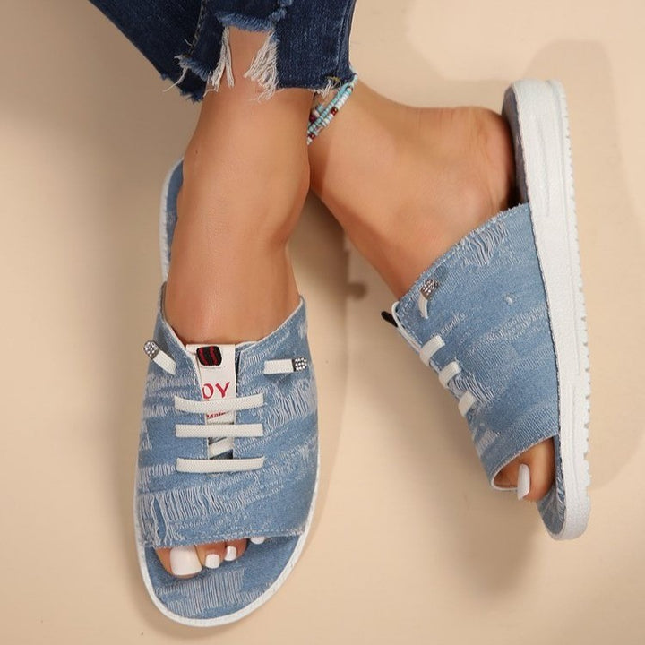 Dame Sporty Slide-sandaler med moderigtigt snøre-design og skridsikker sål Stilla