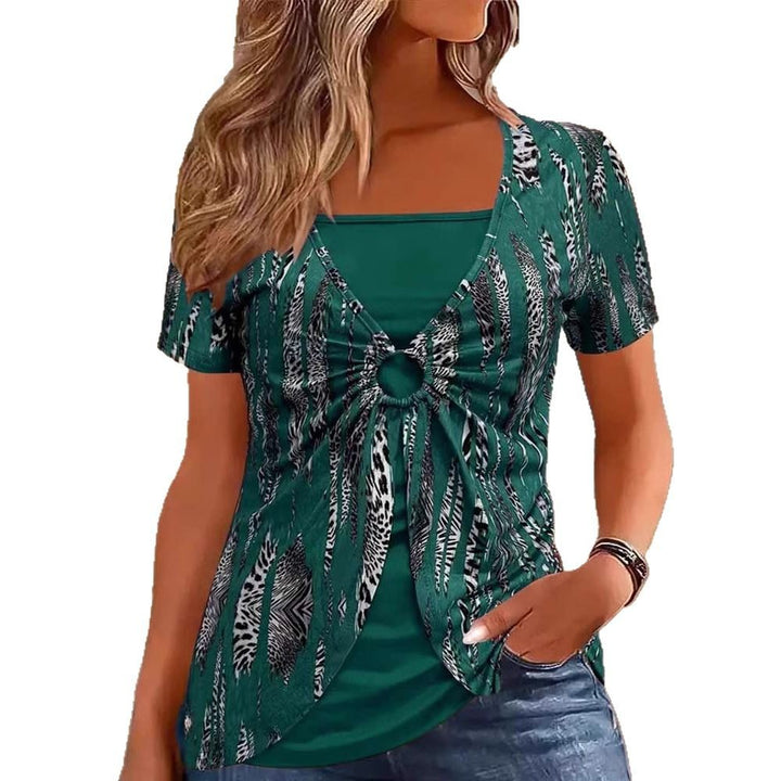 Dame Let top med mode ringdetalje Stilla
