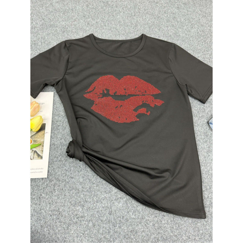 Femme Strass Grafik T-shirt Stilla