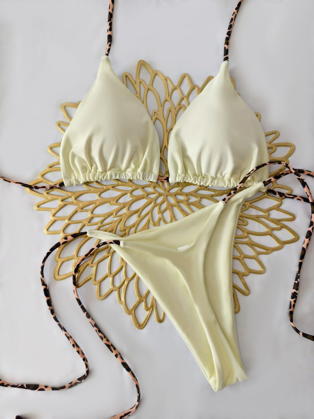Damer Bikini-sæt med trendy dyretryk og moderigtigt sløjfe-detalje Skovae