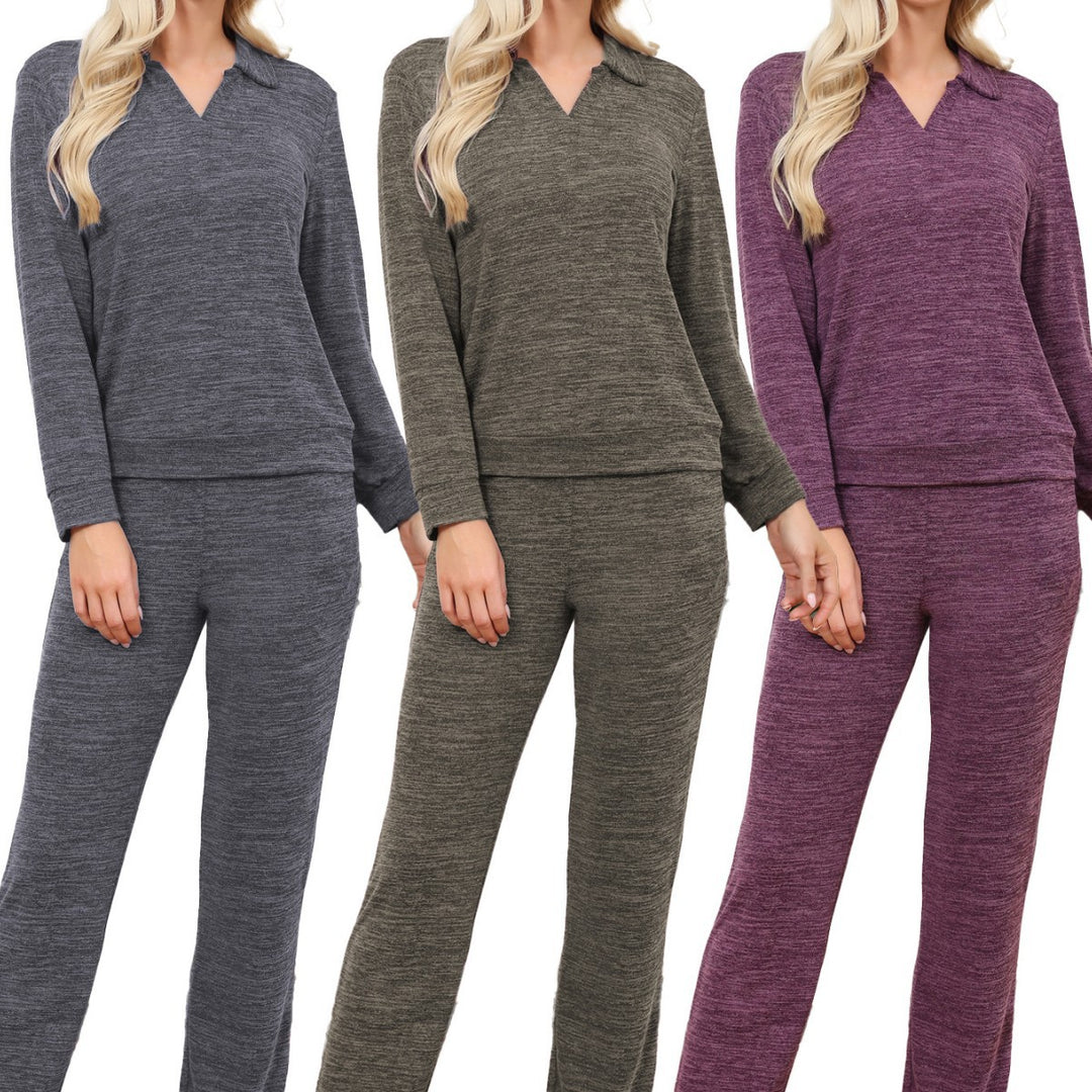 Damer behageligt loungewear-sæt med lange ærmer og justerbar talje Stilla