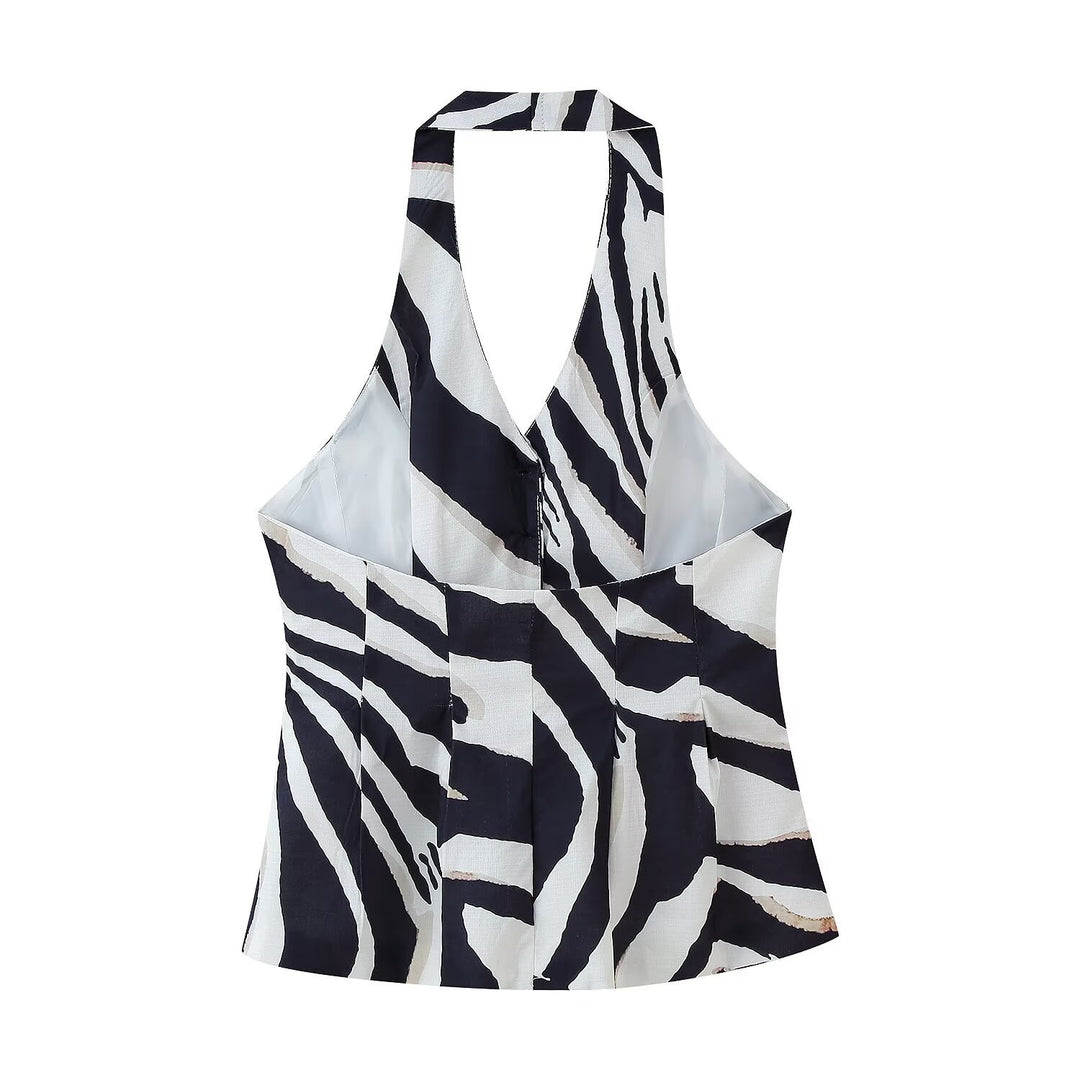 Dame vidde Palazzo-bukser med zebra-mønster Stilla