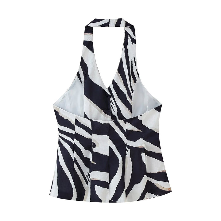 Dame vidde Palazzo-bukser med zebra-mønster Stilla