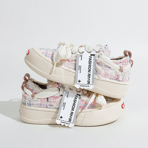 Dame Sneakers med stilfuldt strikdesign og komfortabel sål Stilla