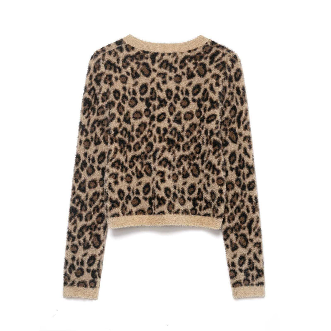 Kvindernes hyggelige pullover i leopardlook Stilla