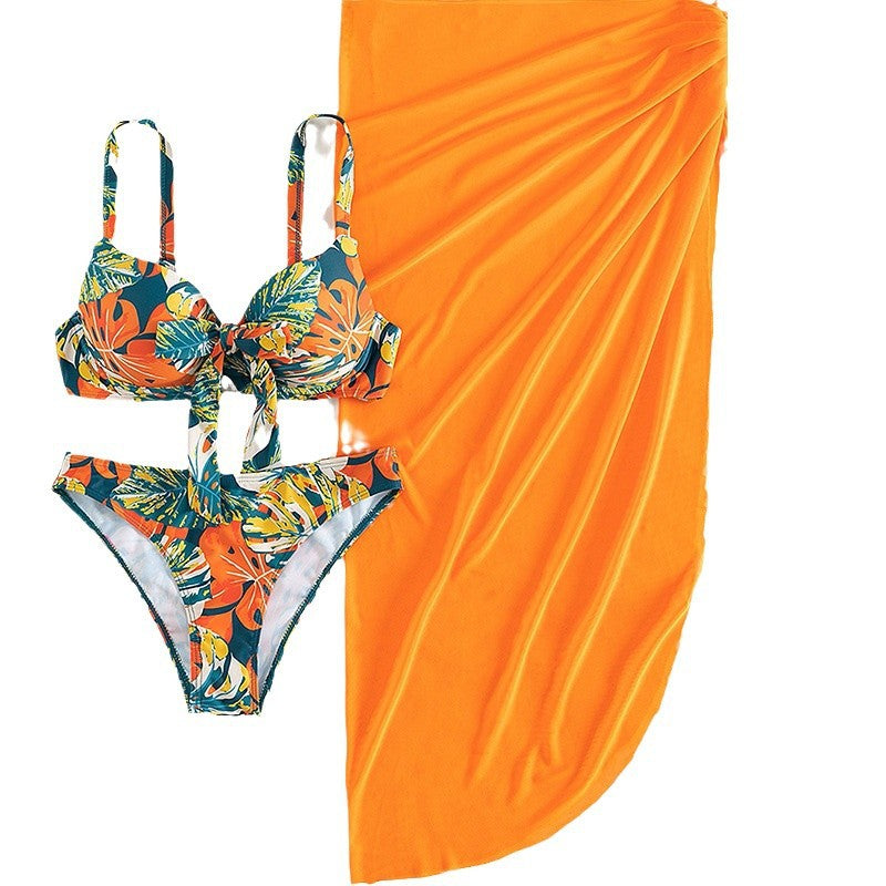 Dame bikini-top med blomsterdesign og skridsikkert underbånd Stilla