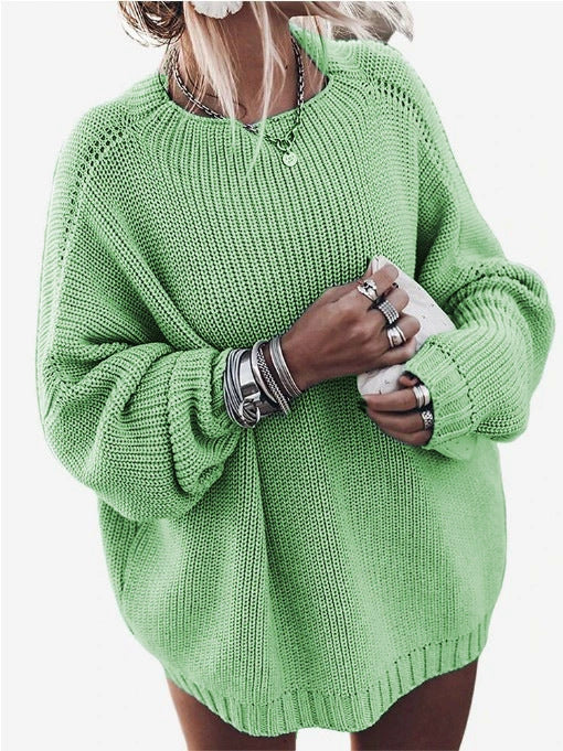 Dame Oversized Strikpullover Stilla