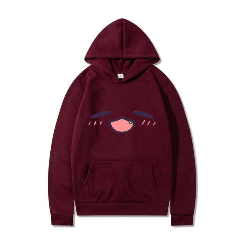 Kvinder hoodie med glad tegneserie ansigt og behagelig pasform Skovae