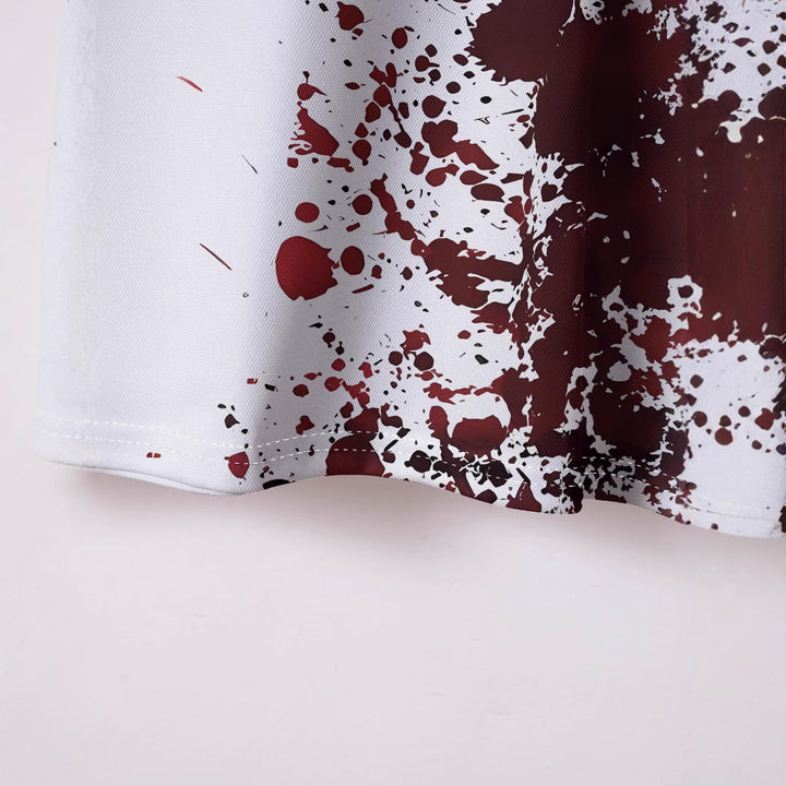 Herrer Poloshirt med kreativt blodsprøjtedesign og humoristisk tryk Stilla