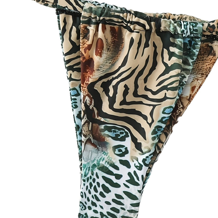 Dame Halter-Bikini med dyreprint Skovae