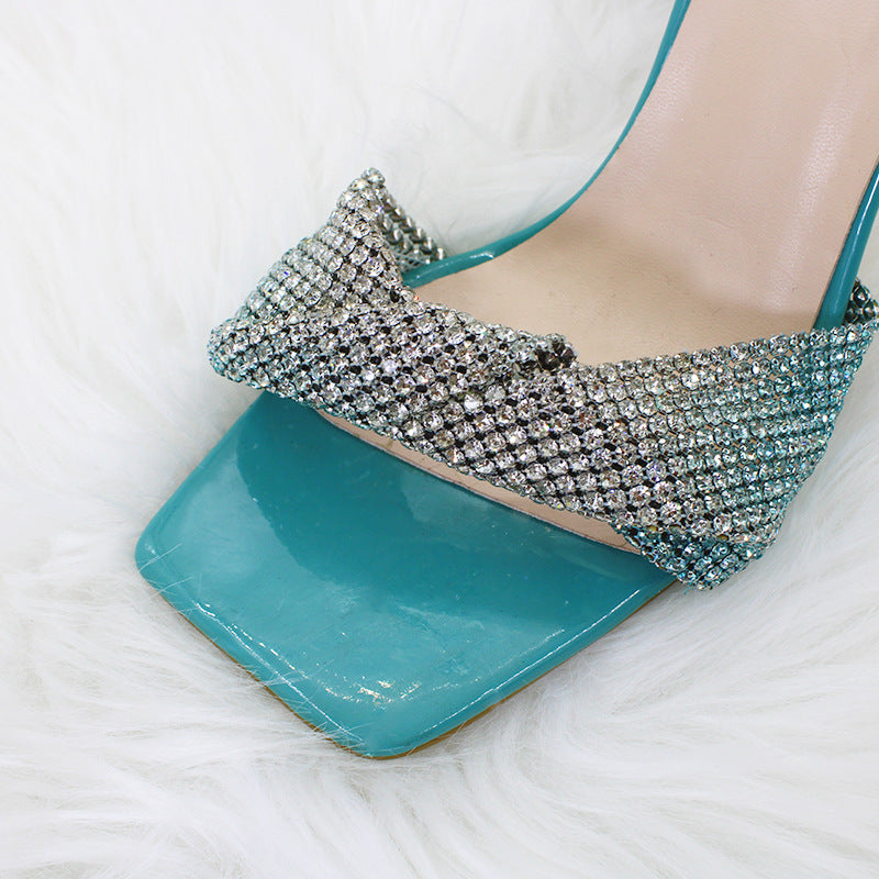 Femme Strappy med strass dekorerede hæl sandaler  Stilla