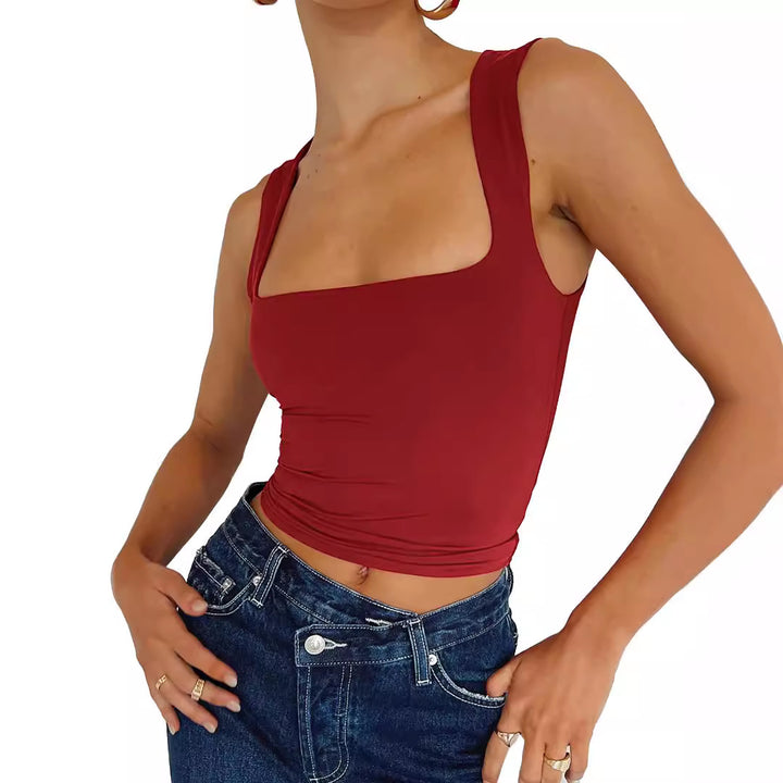 Dame tanktop med justerbar cut og brede stropper Stilla