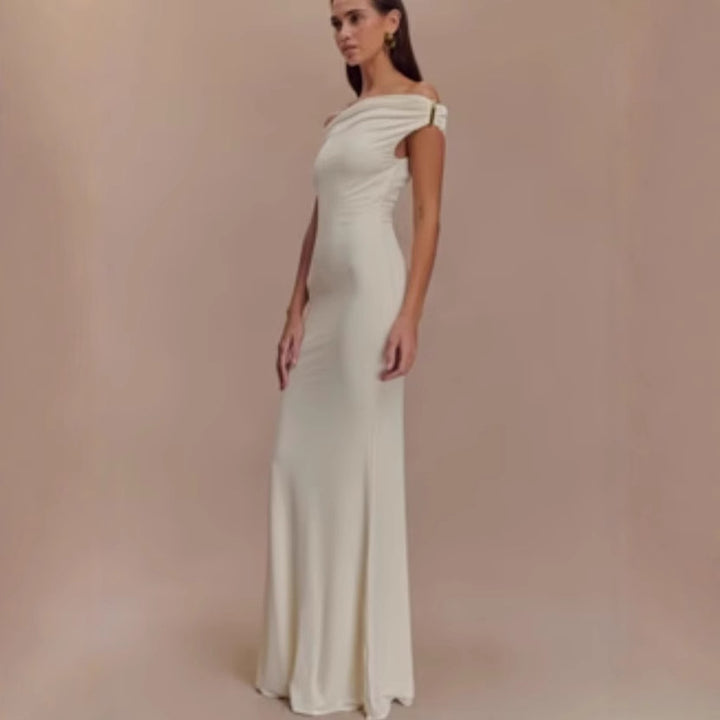 Damer Elegant Off-Shoulder-Maxi-Kjole i luksuriøs skæring Skovae