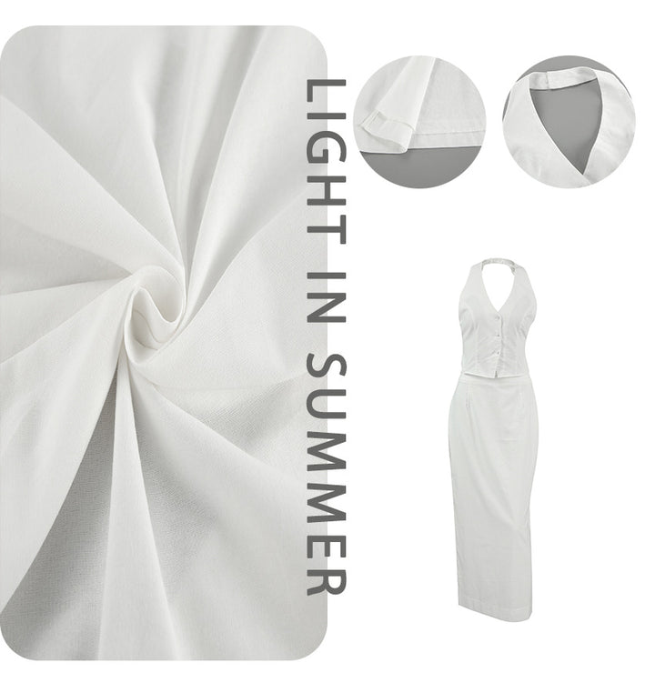 Dame elegant sommer-jumpsuit med ærmeløs top og flatterende snit Stilla