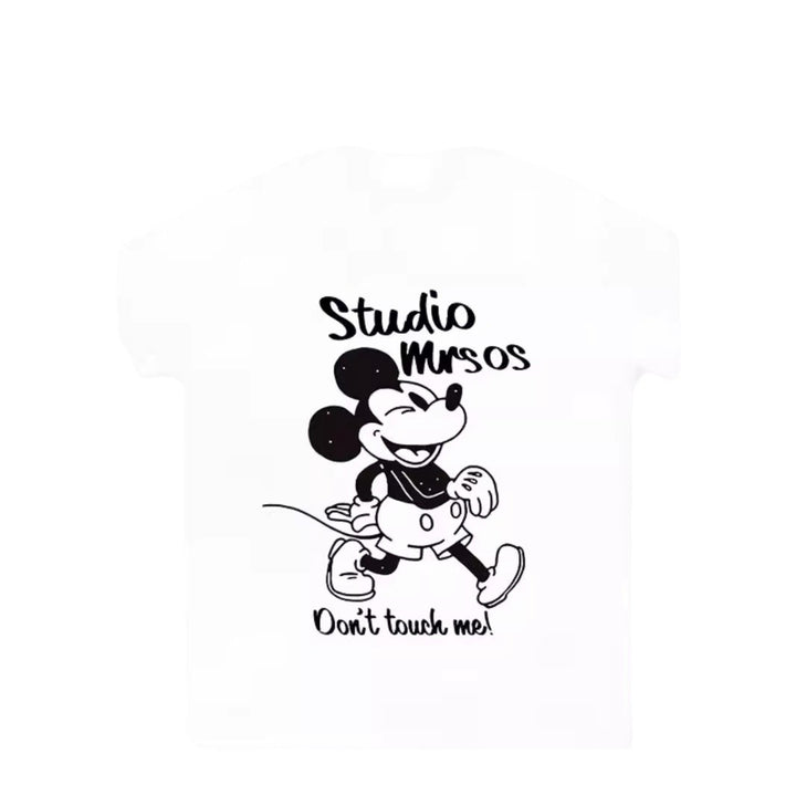 Dame T-shirt med kreativ Mickey Mouse grafisk tryk og afslappet pasform Stilla
