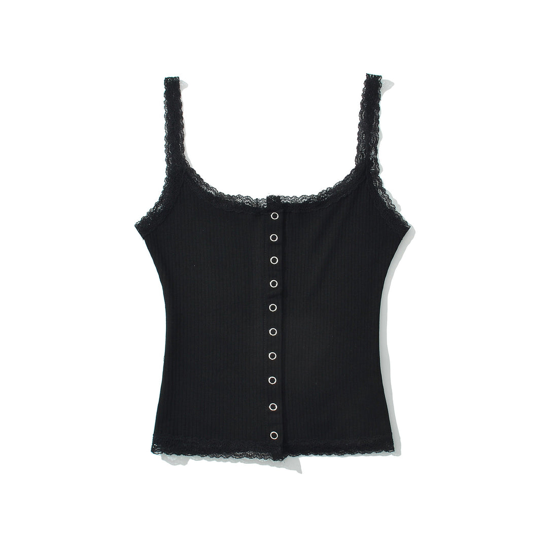 Dame spids-langærmet-crop-top med knaplukning og elastisk struktur Stilla