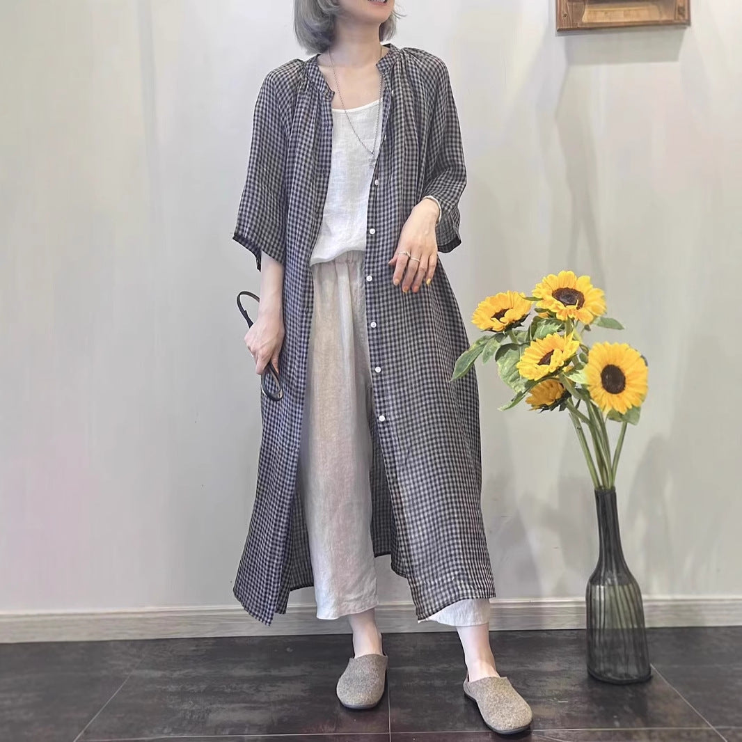 Dame Button-Up Maxi-kjole med lommer og taljeret bælte Stilla