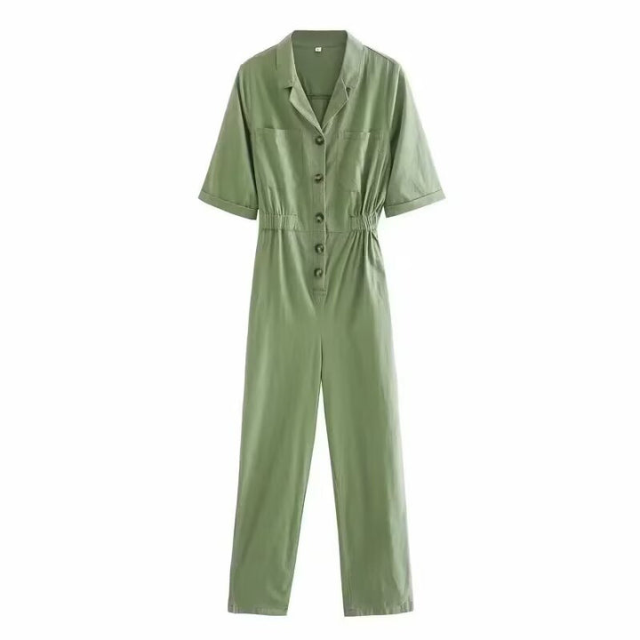Dame Jumpsuit med taljeelastikbånd og praktiske knapdetaljer Stilla