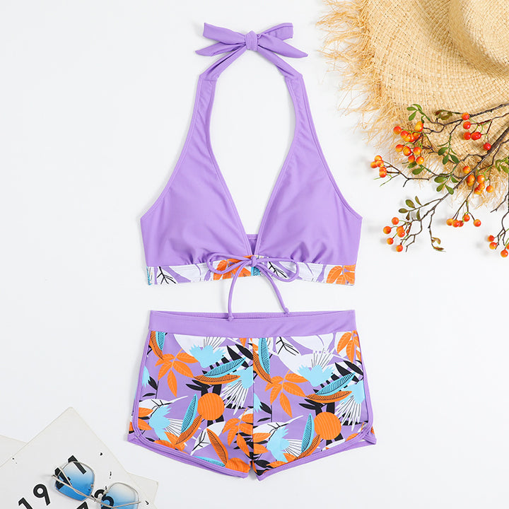 Dame Sporty bikini sæt med blomsterdesign Skovae