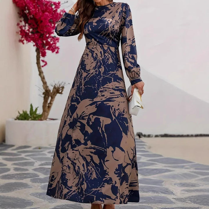 Dame Maxi Kjole med moderne floral design Stilla