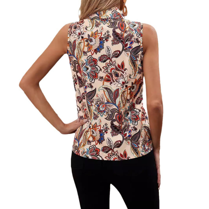 Dame Blomsterprint ærmeløs bluse Stilla