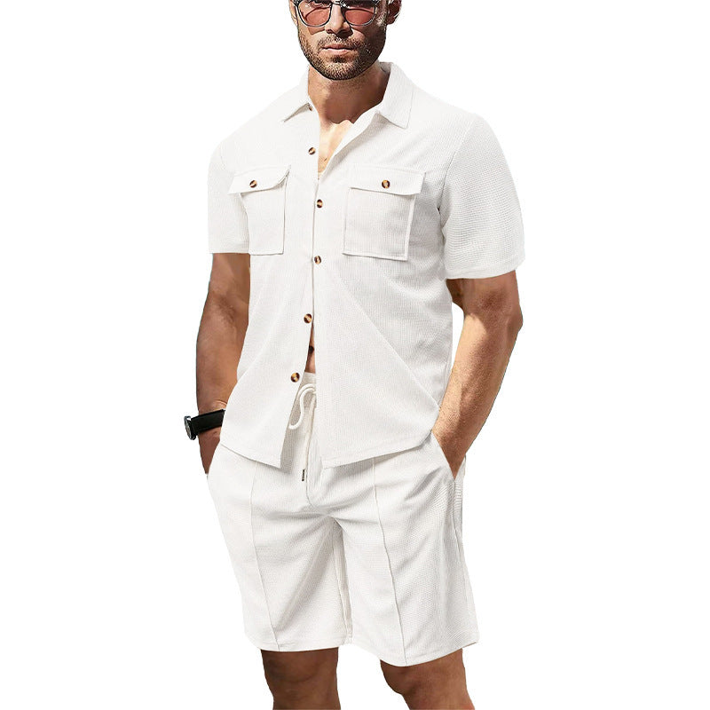 Herren kortærmet skjorte og afslappede shorts i moderne design Stilla