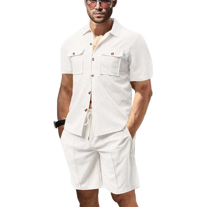 Herren kortærmet skjorte og afslappede shorts i moderne design Stilla