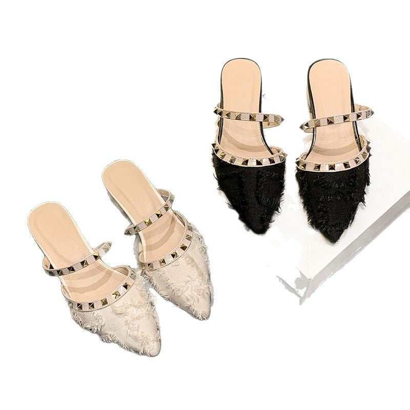 Dame Elegante Slingback Sandaler med fashionable nitter Stilla