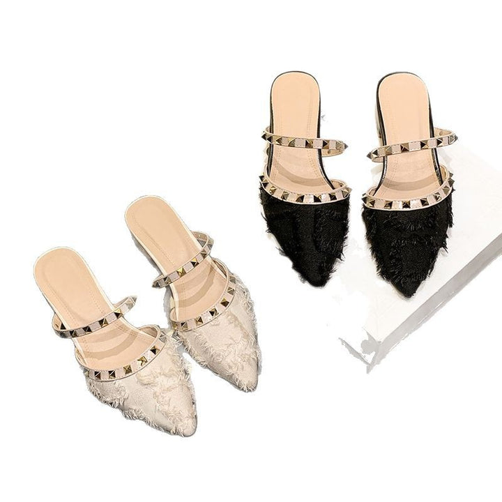 Dame Elegante Slingback Sandaler med fashionable nitter Stilla