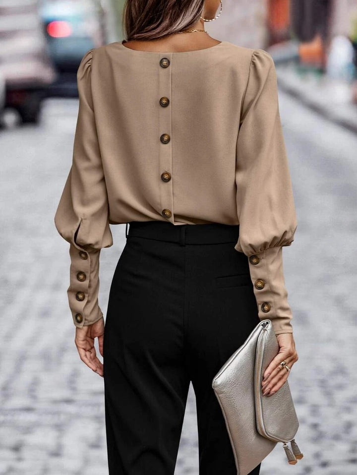 Dame elegant puffermet bluse Stilla