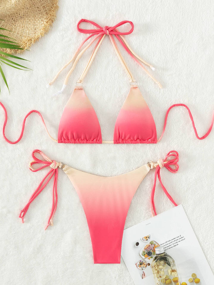 Dame Triangel-Bikini-Sæt med unik farvegradient og flatterende, justerbare stropper Stilla