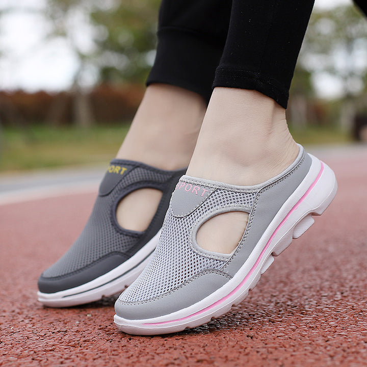 Dame nan åndbart netstof-slip-ons med ergonomisk komfortbund Skovae