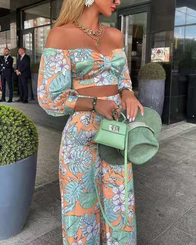 Dame Off-Shoulder Overdel med blomsterprint og afslappet pasform Stilla