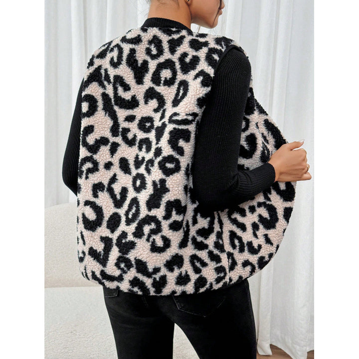 Dame leopardprint quiltet vest Stilla
