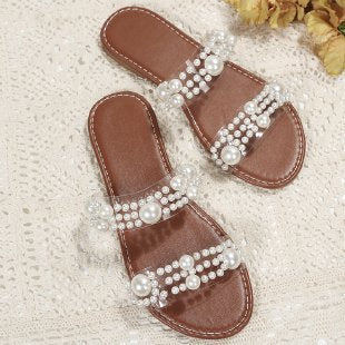 Dame sandaler med elegante perleudsmykningsdetaljer Stilla