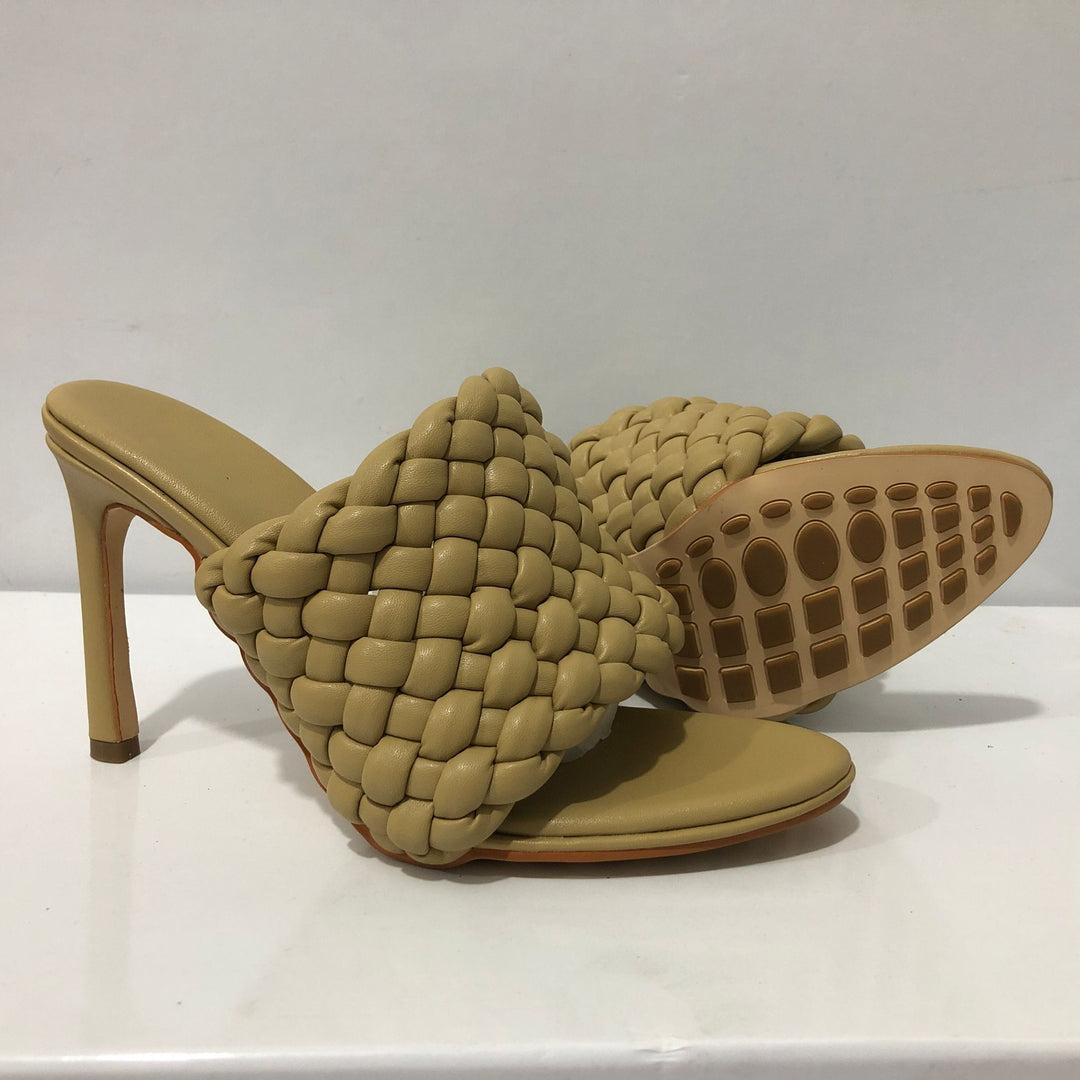 Femme Woven Højhælede Slide Mules Stilla